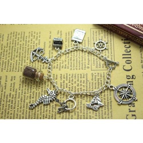 12pcs/lot Pirates of the Caribbean Charms Bracelet