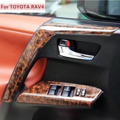 17pcs For Toyota RAV4 RAV 4 2013-2015 Special Brown Paint Front Steering Wheel Air Vent Window Switch Inner Door Interior