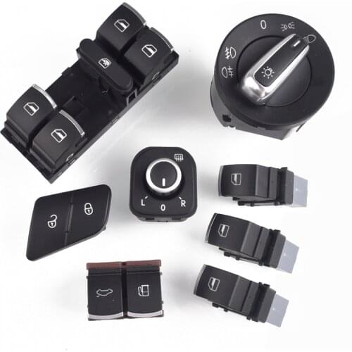 8pcs/lot Window Headlight Mirror Tailgate Fuel Door Control Switch Button For VW Passat B6 3C0962125B 5ND959565B 5ND941431A