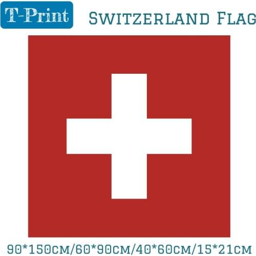 90*90cm/60*60cm/40*40cm/15*15cm Flying Flag High Quality Indoor Home Decoration Swiss Switzerland National Flag Polyester