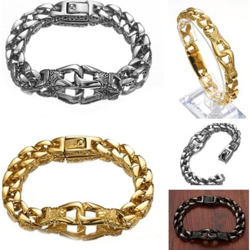 Granny Chic Fashion Stainless Steel Bracelet Chain 2019 Party Gift Men Bracelet Biker Jewelry Rock Punk