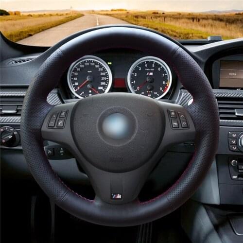 Safe Non-Slip Breathable Artificial Leather Car Steering Wheel Cover for BMW M Sport M3 E90 E91 E92 E93 E87 E81 E82 E88 X1 E84
