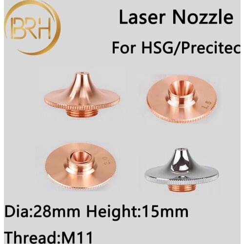 10pcs/lot Single/Double Layers Dia.28mm H15 Caliber 1.0-4.0 Laser Nozzle For HSG WSX Precitec High Speed Fiber Laser CuttingHead