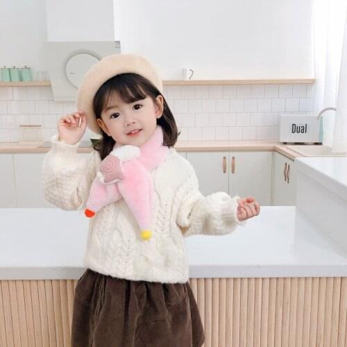 Childrens scarf winter girl baby alpaca plush snood Korean version of thick warm collar for students