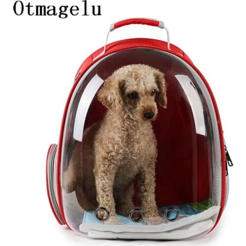 Breathable Pet Dog Cat Carriers Bag Outdoor Travel Transparent Space Pet Backpack Carry Bag Case Puppy Carriers Cat Rabbit Cage