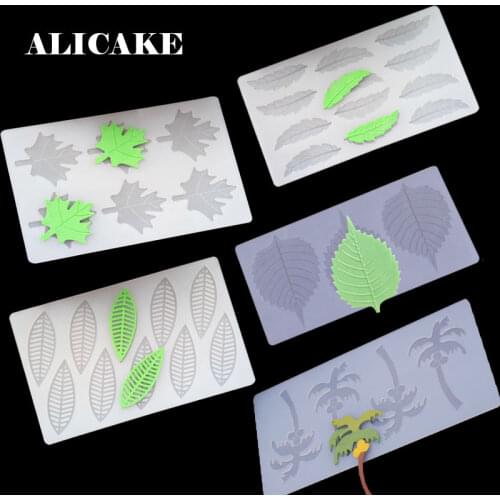 Food Grade Leaf Silicone Mold Cake Rim Strip Lace Chocolate Fondant Baking Cake Decoration Mold Jelly Moulds