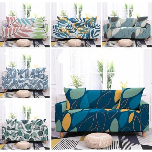 Elastic Sofa Cover Furniture Cover Tropical Plant Stretch Sofa Covers For Living Room Slipcovers Armchairs Couch Covers 1-4-seat