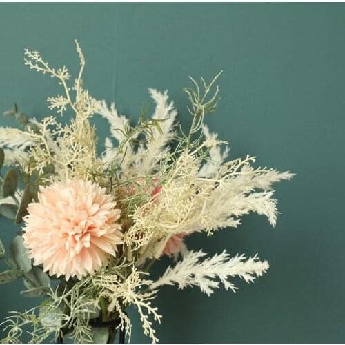 Artificial green hydrangea home wedding garden decoration long branch bouquet DIY bridal silk simulation flower accessories