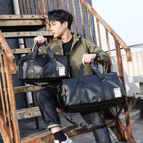 PU Leather Gym Bag Travel Luggage Shoulder Dry Wet Bags Outoor Sports Fitness Training Yoga Tote Handbags Traveling Bag X505D