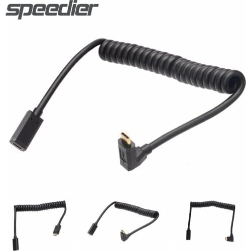 Usb Type C Spring Coiled Cable Extension Cable 4K 60HZ 10Gbps Charger Cable Cabel For Camera Samsung Huawei Android Mobile Phone