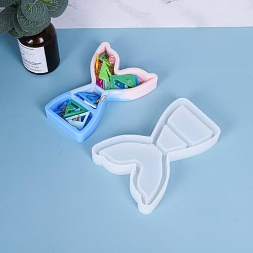 Fishtail Storage Box Container Resin Molds Storage Box Mould Silicone Mold for DIY Epoxy Resin Trinket Holder Home Decor