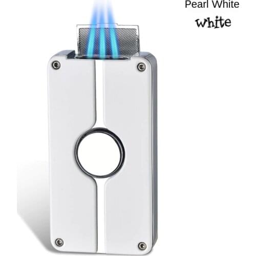 Creative 3 Jet Butane Torch Flames Cigar Cigarette Lighter Windproof Inflatable Gas Smoking Lighter Tobacco Pipe Lighter