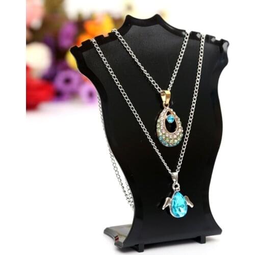 Pendant Necklace Chain Earring Jewelry Bust Display Holder Stand Showcase Rack R2LE