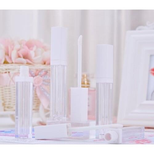 Private Label Matte White Empty Lip Gloss Tube DIY Lip Balm Tube Plastic Lipstick Containers Cosmetic Container Bottle with Cap