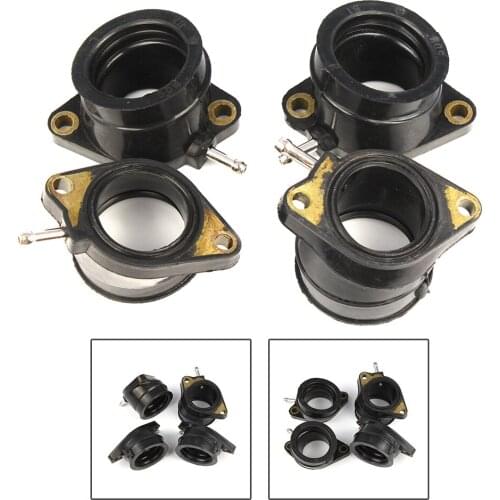 4Pcs Motorcycle Carburetor Intake Manifold Adapter Joint Boots Set For Yamaha FZS600 FAZER 600 1998 1999 2000 2001 2002 2003
