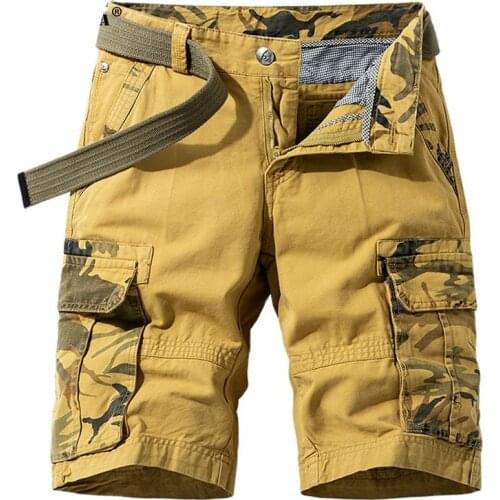 2021 Summer New Camouflage Tactical Cargo Shorts Men Khaki Jogger Military Cargo Shorts Men Cotton Casual Loose Men Shorts