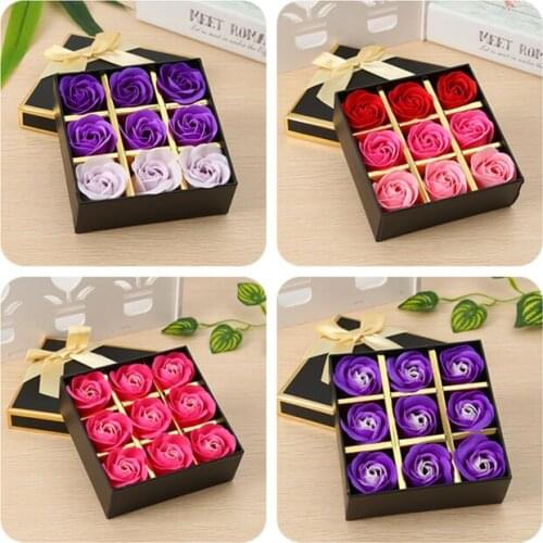 10sets Lasting fragrance Soap Rose Head Soap flower Petal Wedding Valentines Day Gift Wedding Bouquet Home Christmas Decoration