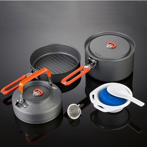 2-3 Person Camping Cookware Sets Pot & Frying Pan & Tea Pot For Camping Picnic Hiking Camping Cooking Set Fire Maple Feast 2