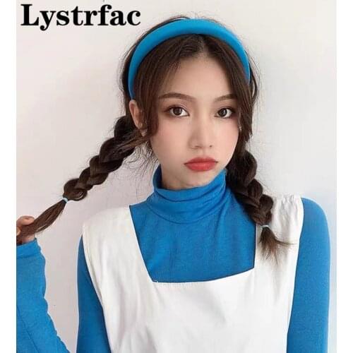 Lystrfac New Ins Candy Color Padded Headband for Women Solid Color Fashion Girls Hair Hoop Headdress Hair Accessories