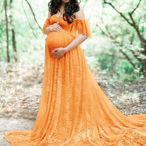 Trailing Dress Maternity Photography Props Pregnancy Dress Photography Clothes For Photo Shoot Pregnant Dress Lace Maxi Gown