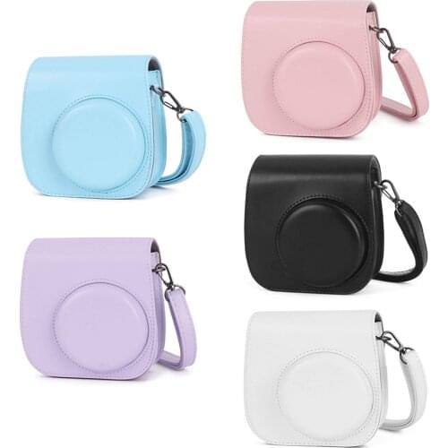 Instant Film Camera Bags PU Leather Bag Case Cover Portable Carrying Bag with Adjustable Shoulder Strap Used for Instax Mini 11