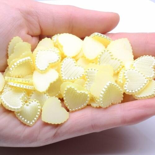 Heart Shape 1000pcs 14mm Flatback Half Pearls Rhinestone For Nail Art Cellphone DIY Jewelry Crafts Decorations