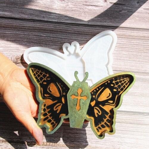 PRZY Halloween Butterfly Fondant Mould Skull Plate Chocolate Epoxy Mold Soap Molds Handmade Silicone Molds Home Decoration