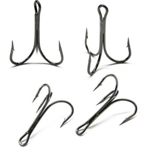 Fishing Hook High Carbon Steel Treble Hooks Fishing Tackle Tool Round Bend Fish Hook for Bass Carp