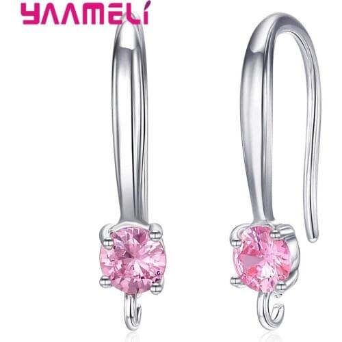 AAA Austrian Crystal 925 Sterling Silver Hoop Earrings Women Party Jewelry Female Earring Making Wedding Accessory