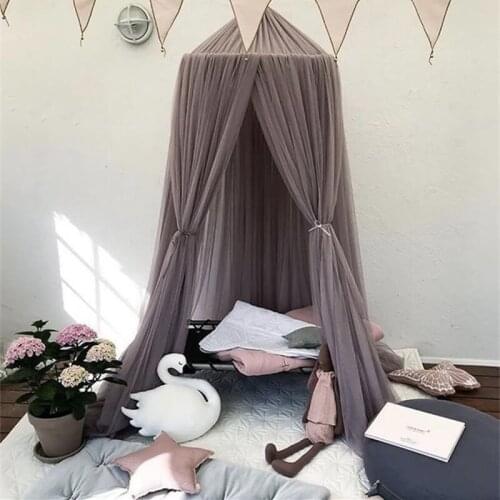 10 layer yarn / Baby Bed Curtain Hung Dome Princess Mosquito Net Girls crown Hanging Bed Tents for Children Girls Room Decor