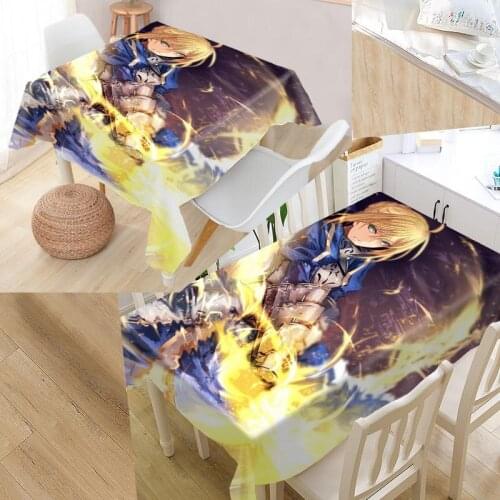 Anime Fate Zero 02 Custom Table Cloth Oxford Print Rectangular Waterproof Oilproof Table Cover Square Wedding Tablecloth