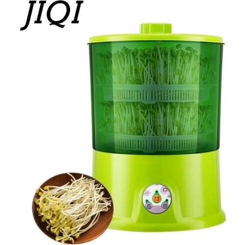 JIQI 2/3 Layers Electric Bean Sprouts Maker Thermostat Green Seed Vegetable Growing Germinator Automatic Seedling Growth Bucket