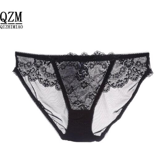 QIZHIMIAO underwear women sexy panties lace transparent womens briefs panty women seamless panties lingerie 3 pieces / lot