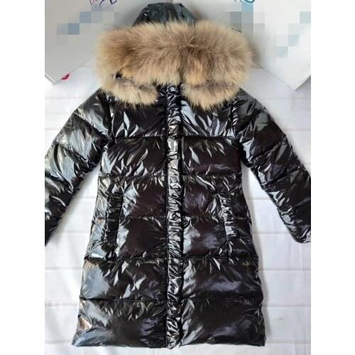 2020 new girls outdoor down jacket baby infant small and medium sized childrens middle and long thick warm hair collar