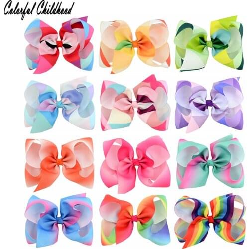 12 pcs/bag Europe and America hot sale hair accessories color gradient magic color bow hairpin baby girls headwear