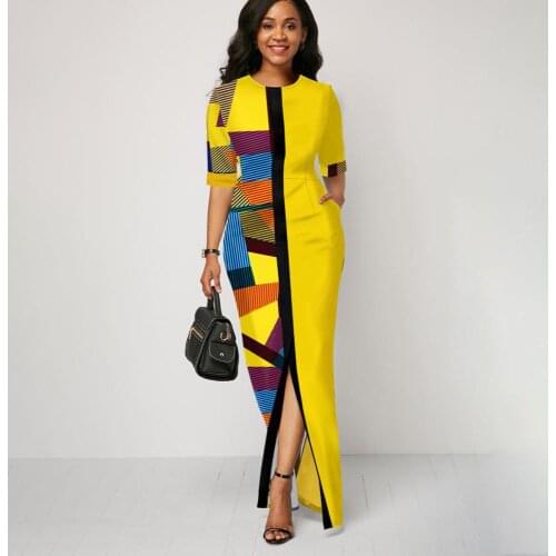 Abaya Dubai Maxi Bazin African Design Vintage Haft Sleeve Robe Gowns Muslim Sexy Lady Party Dashiki Dress