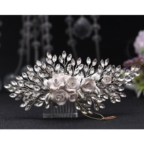 ZMHP319 Bridal Hair Clips Hair Accessories for Women Wedding Hair Jewelry Handmade Women Head Ornaments Headpieces Flower Combs