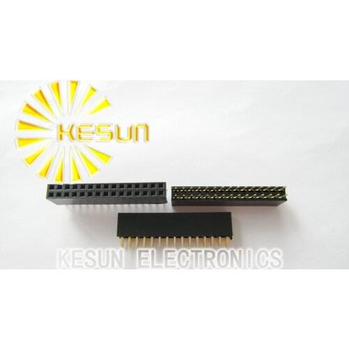 100PCS 2.54mm 2 X 15 Pin Gold-plated Double Row Straight Female Pin Header ROHS