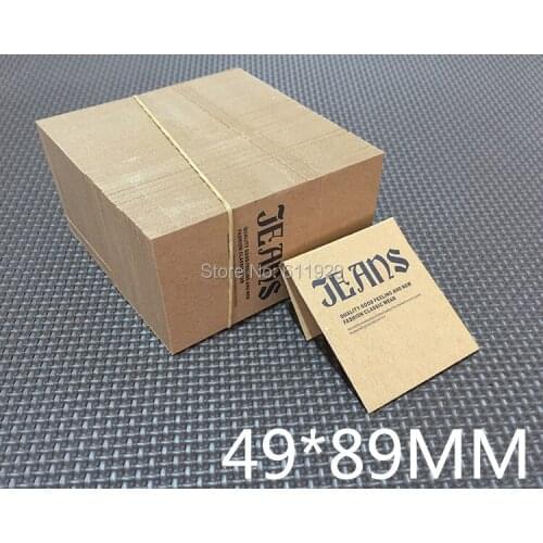 Jeans waist card jeans kraft paper tag trousers waist card clothing printed tag 100 pcs a lot