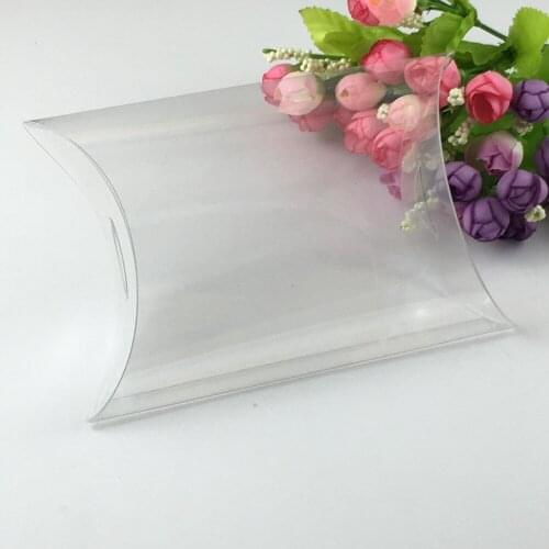 2.5*8.5*15.5cm 50pcs New Style Clear PVC Pillow Box packaging Wedding Favor /Bridal Candy Gift Boxes Party Supplies souvenir