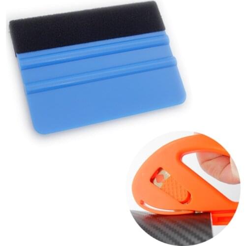 2pcs/set Car Felt Scraper and Curved Film Cutter Squeegee Tool Durable Auto Carbon Fiber Sticker Decal Filming Tools
