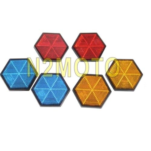 Blue Red Yellow 2PCS Motorcycle Warning Safety Reflector Bolt for ATV Scooter Trunk Car
