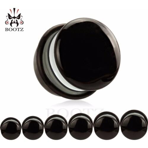 2018 new arrival single flared glass plugs ear tunnel body jewelry ear gauges piercing wholesale