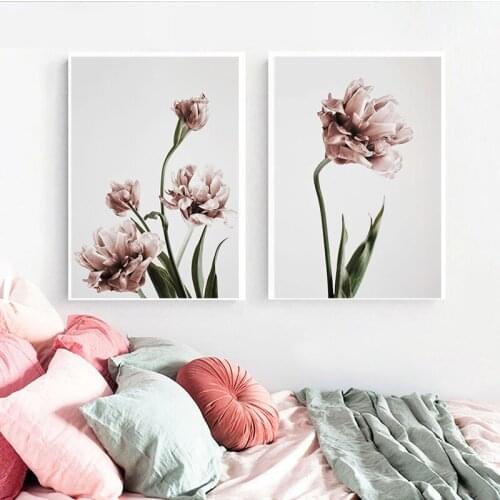 Home Decor Tulip Canvas Flower Posters and Prints Nordic Modern Wall Modular Pictures For Living Room Canvas Print Oil Painting