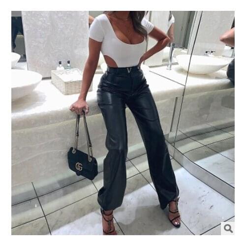 BELLYQUEEN Women's Leather Pants