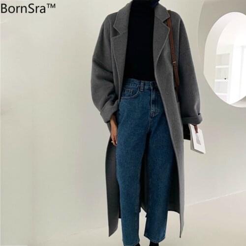 Женские твидовые пальто Bornsra China At AliExpress