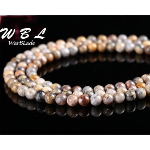 WarBLade 4mm 6mm 8mm 10mm 12mm Natural Stone Crazy Lace Beads Blue Round Loose Stone Beads For DIY Bracelet Jewelry Making