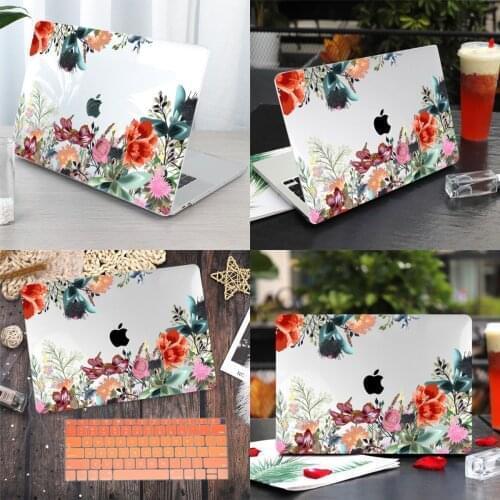 Green Floral Case for Macbook Air Pro 13.3 2020 A2338 A2337 M1 Hard Plastic Cover for macbook New Pro 16 15 A2251 A2289 A2179