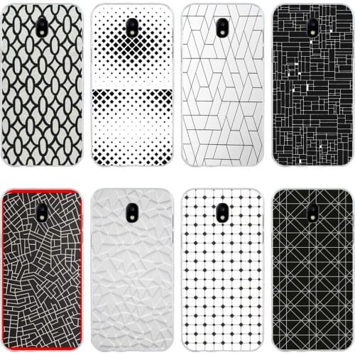 4H Black and white lattice Soft Silicone Tpu Cover phone Case for Samsung j3 j5 j7 2016 2017 a3 2016 a5 2017 a6 2018