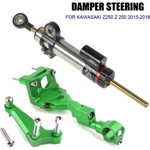 CNC Aluminium For Kawasaki Z250 Z 250 2015-2016 Accessories Motorcycle Adjustable Steering Stabilize Damper Bracket Mounting kit